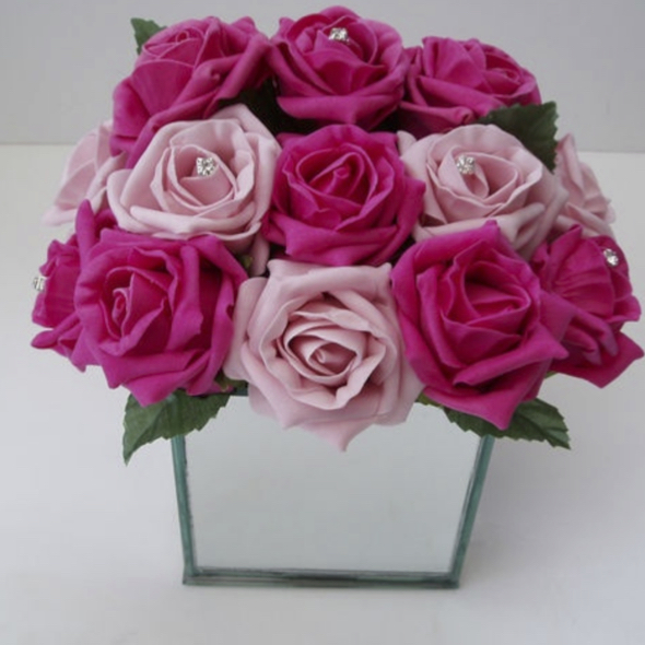 Rose Centrepiece Mirror Cube